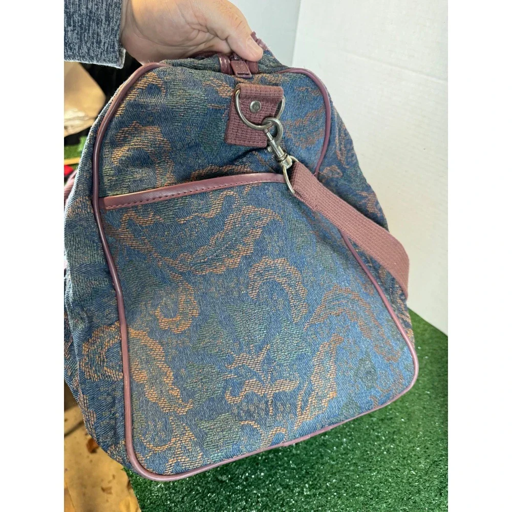 VTG Olympia Traveler's Friend Duffle Bag Floral Print Carry On Weekender Bag‎